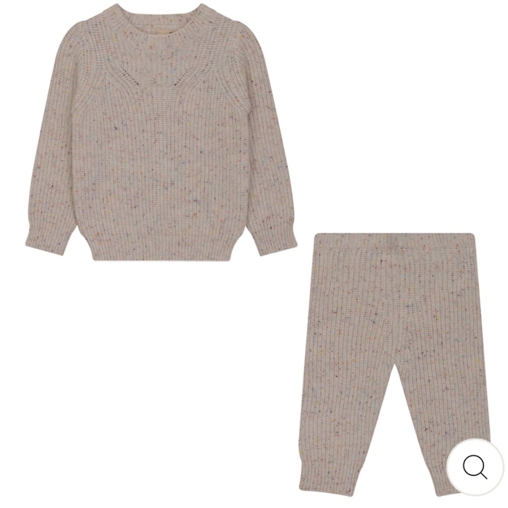 Speckled knit 2 pc set off white 12 month